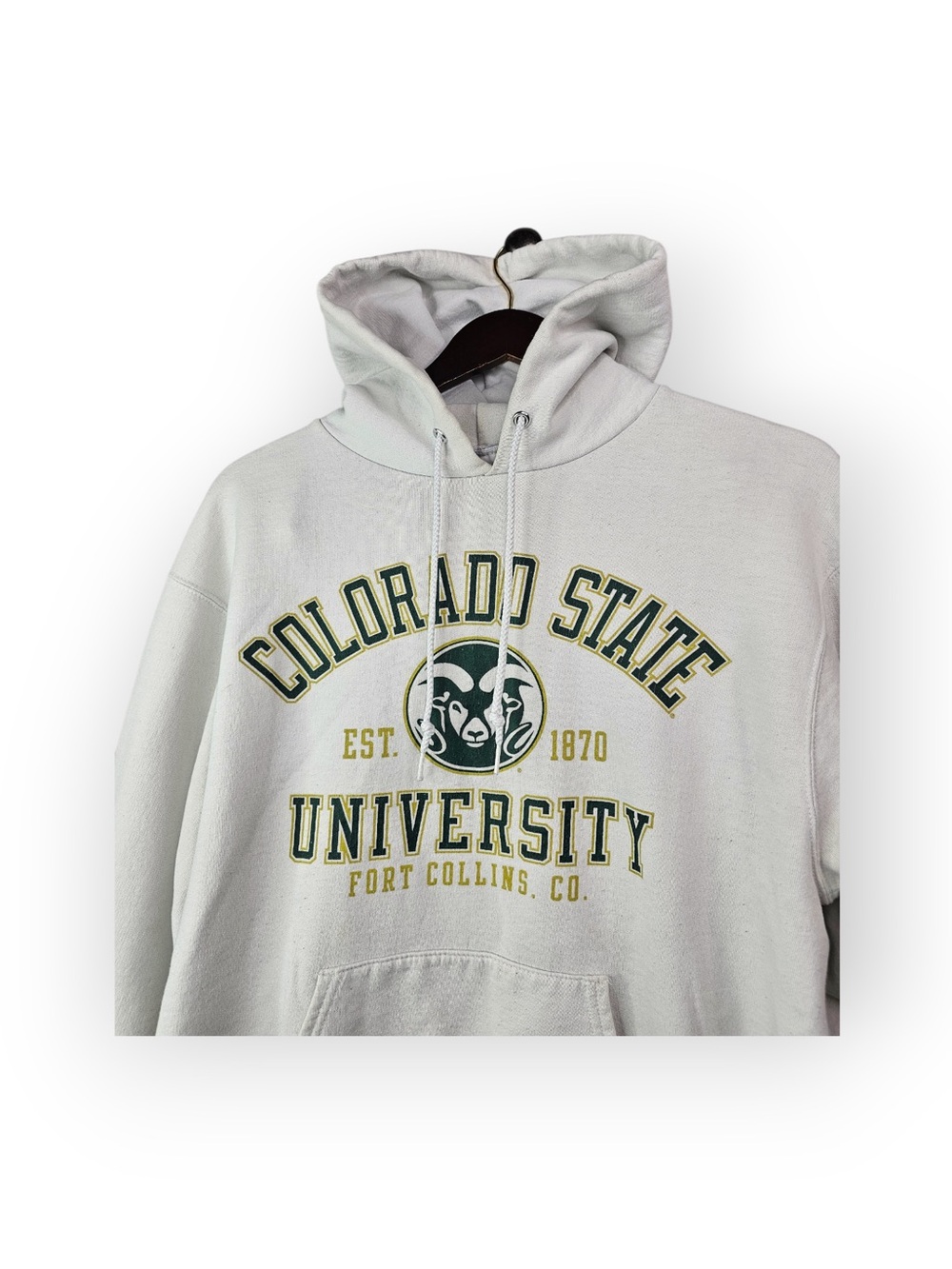 COLORADO STATE UNIVERSITY Hoodie | White Champion Eco Fleece - Picture 3 of 6